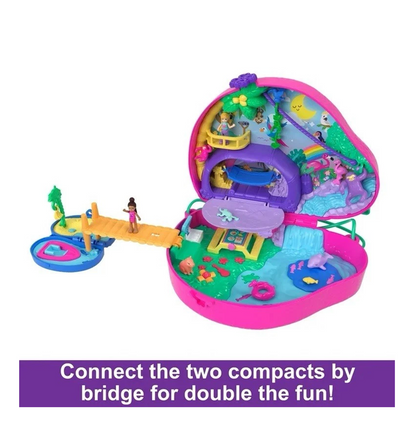 Polly Pocket Dolls and Playset, Sloth Family 2-in-1 Purse Compact