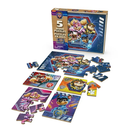 PAW Patrol: The Mighty Movie, 5 Wood Puzzles