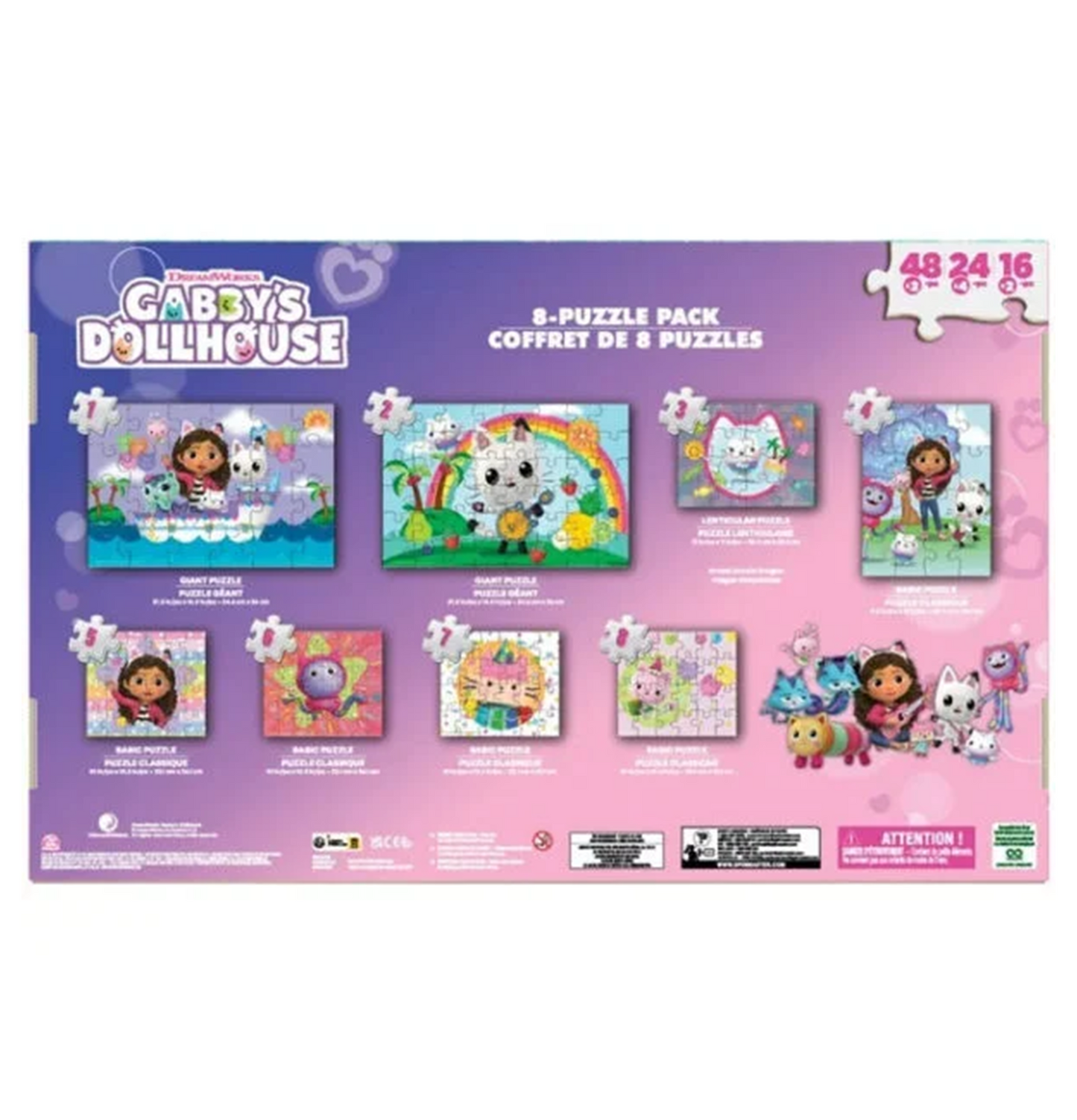 Gabby’s Dollhouse, 8 Jigsaw Puzzle Bundle in Storage Box