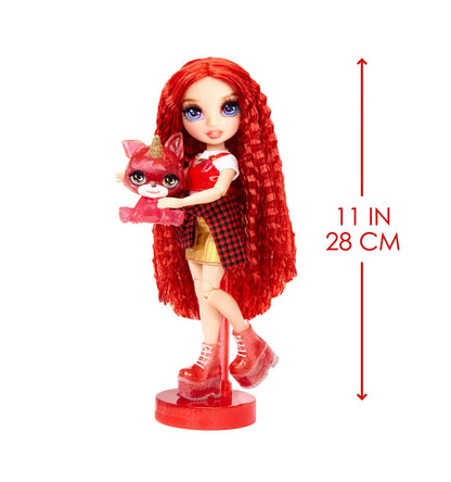 Rainbow High Ruby with Slime Kit & Pet, 11” Doll, Red