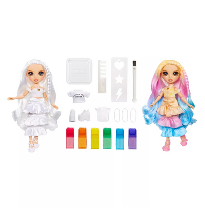 Rainbow High Watercolor & Create Fashion DIY Doll with Washable Watercolors, Brown Eyes, Curled Hair