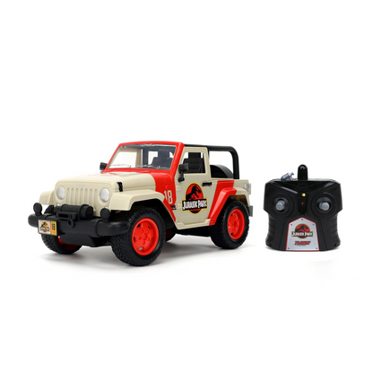Jada Jurassic World RC 1992 Jeep Wrangler – Turbo Function, Precision Controls, Classic Design, 1:16 Scale