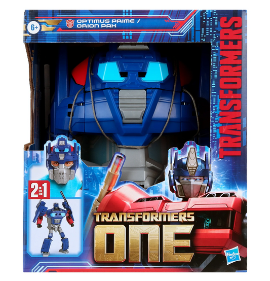 Transformers One 2 in 1 Mask and Optimus Prime (Orion Pax) 9.9" Action Figures