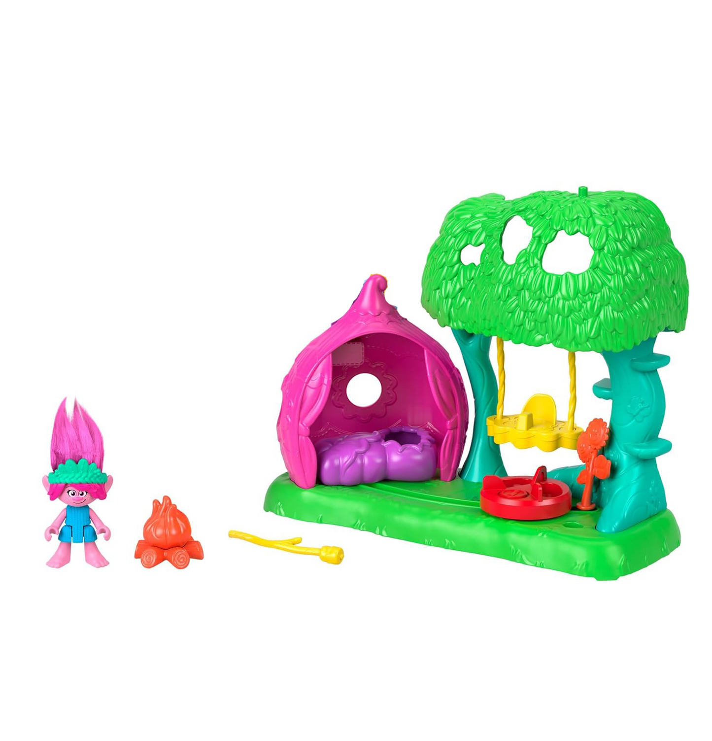 Imaginext DreamWorks Trolls Flower Fun Campsite Playset with Poppy Figure