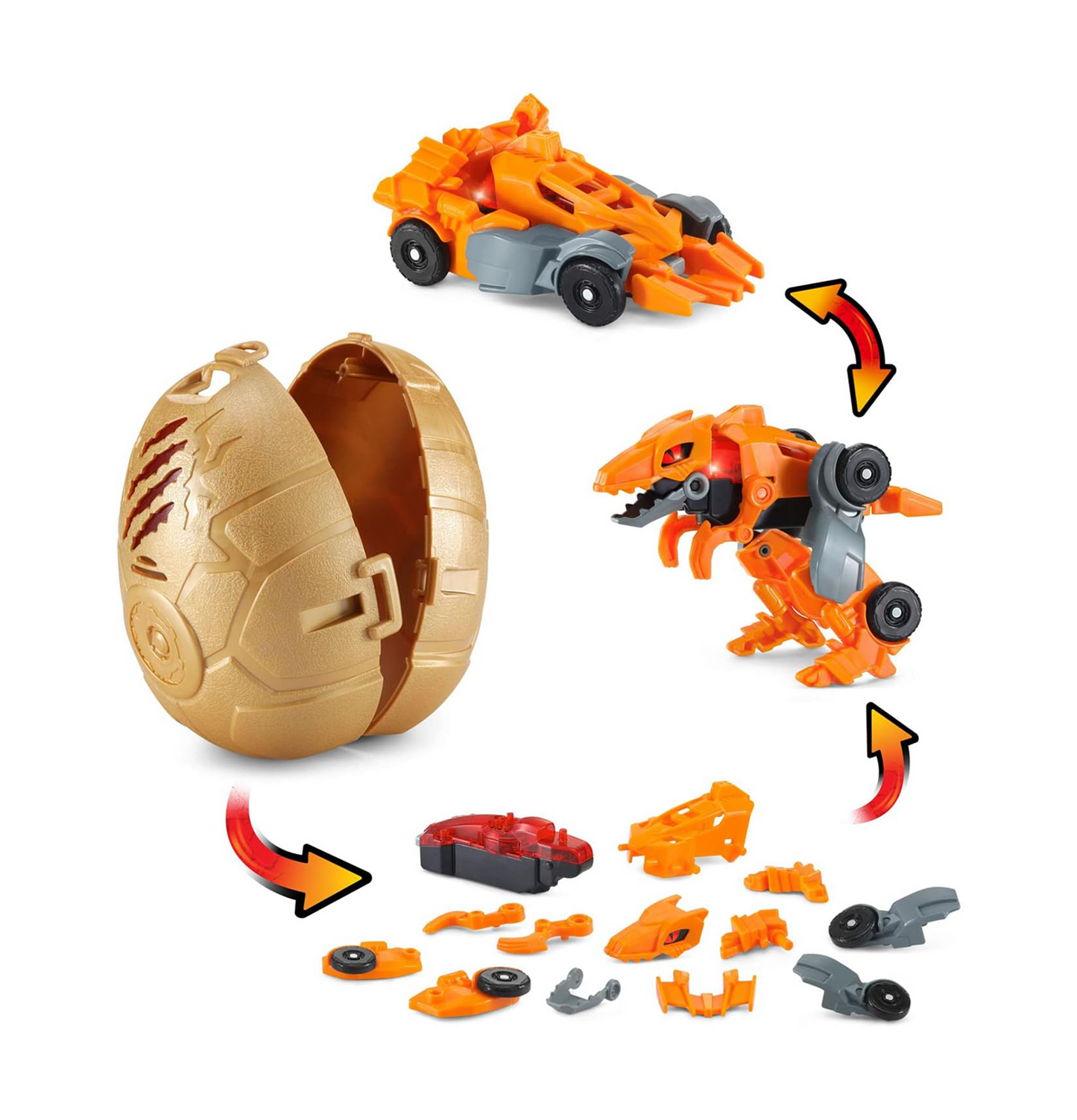VTech Switch & Go Hatch & Roaaar Egg Velociraptor Racer Transforming Vehicle