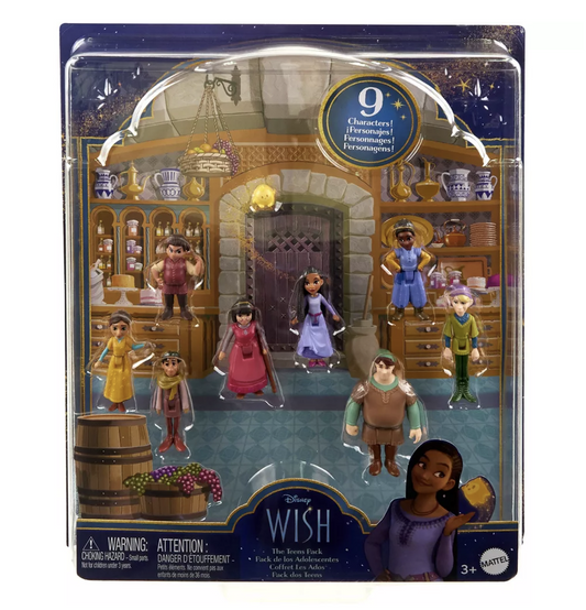 Disney Wish The Teens Pack of 8 Posable Mini Dolls & Star Figure