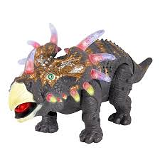 Walking Triceratops Dinosaur RC Toy w/ Lights, Sound 14"