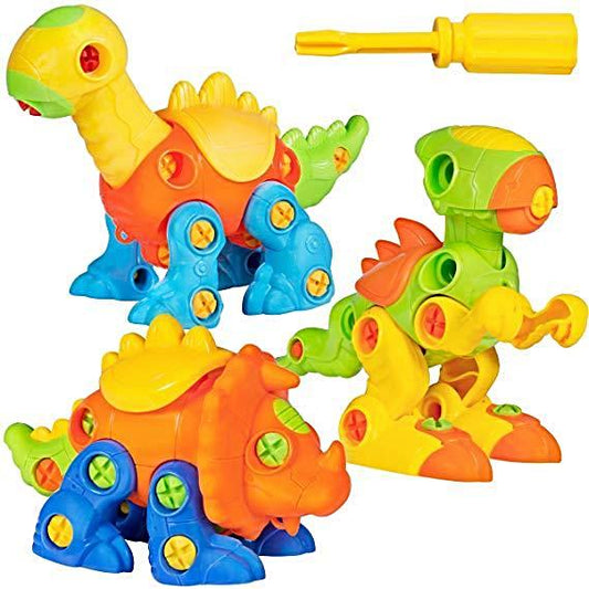106-Piece Set Of 3 Take-Apart Dinosaur w/ Tools