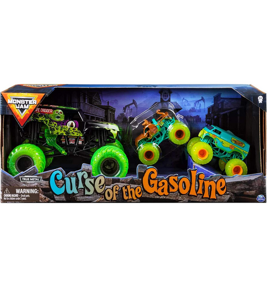 Monster Jam Curse Of The Gasoline Grave Digger Scooby-Doo & Mystery Machine 3-PK