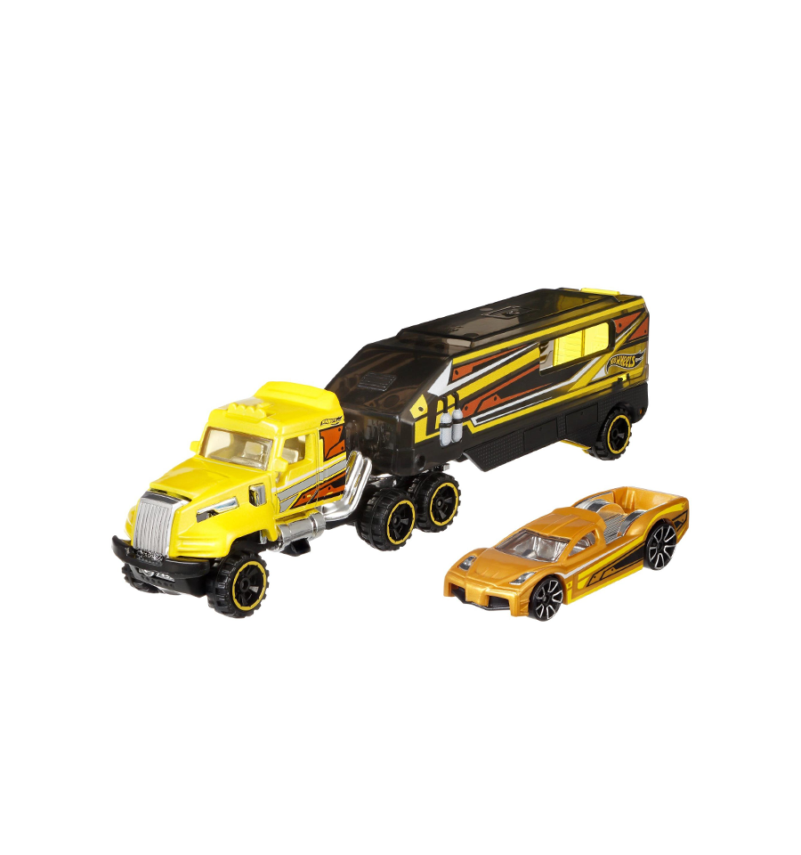 Hot Wheels Rig Desert Force - Car with Transporter