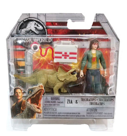 Jurassic World Fallen Kingdom Zia & Triceratops Action Figure