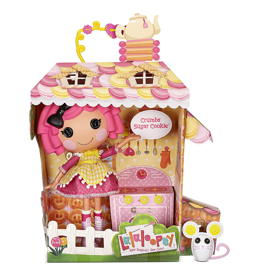 Lalaloopsy Doll- Crumbs Sugar Cookie & Pet Mouse, 13" Baker Doll