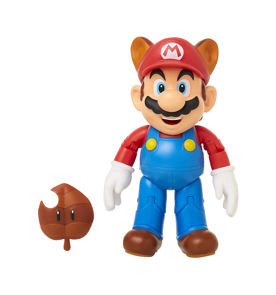 World of Nintendo 4" Racoon Mario Figure with Leaf
