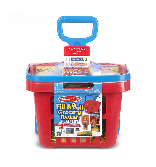 Melissa & Doug Fill & Roll Grocery Basket Play Set