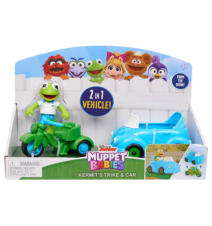 Disney Junior Muppet Babies Kermit's Trike & Car Exclusive 2.5" Figure & Vehicle