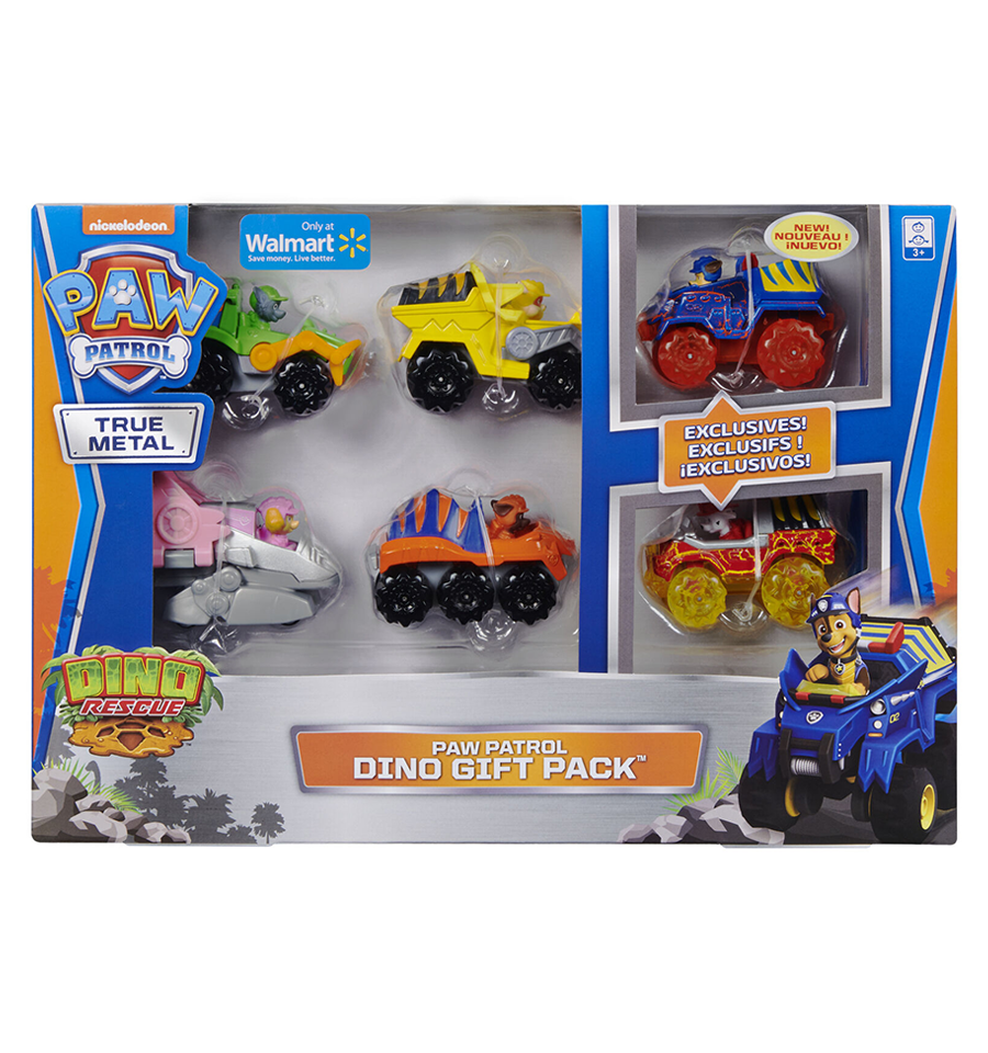 PAW Patrol True Metal Dino Rescue Gift Pack, 6 Collectible Die-Cast Vehicles