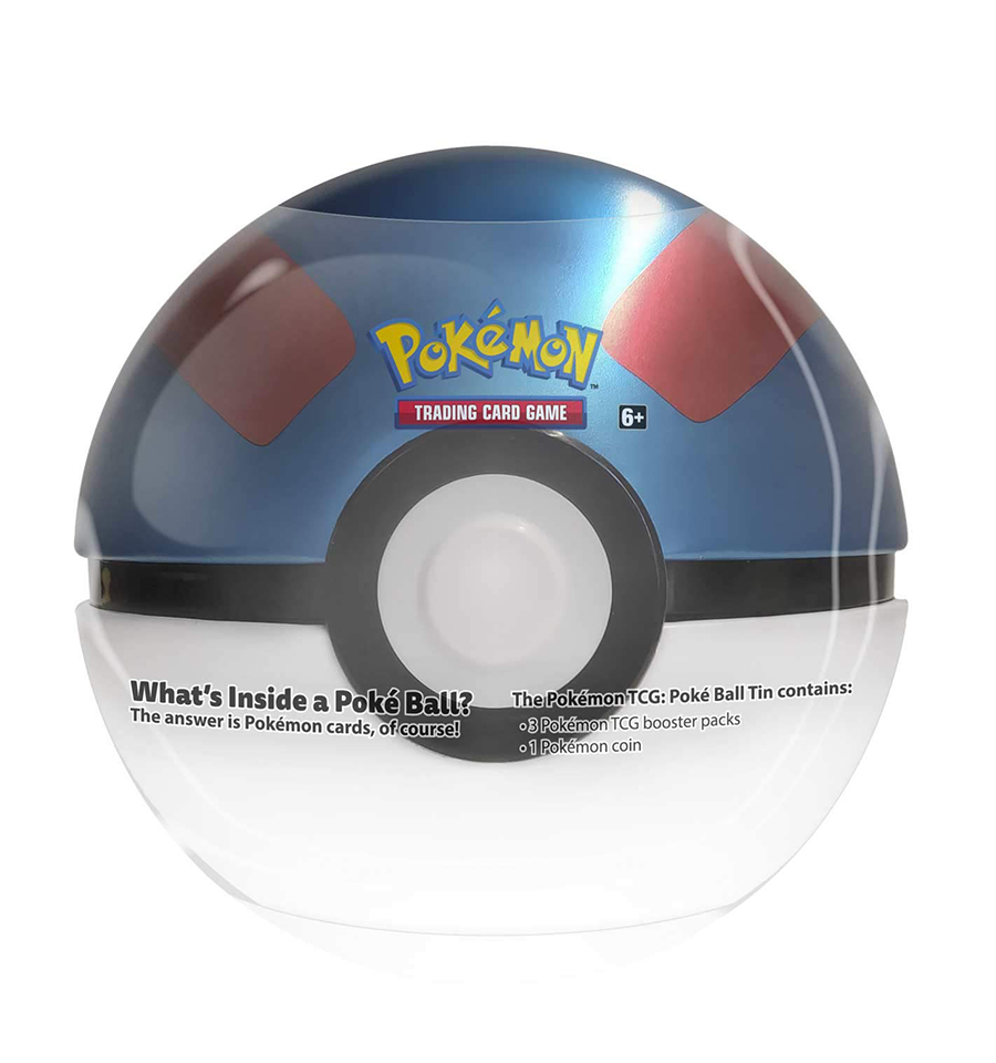 Pokemon TCG: Great Ball Tin - 3 Booster Pack with 1 Coin 