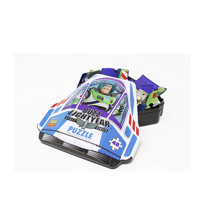 Disney Pixar Toy Story 4 Shaped Buzz Lightyear Tin with 48Piece Surprise Puzzle