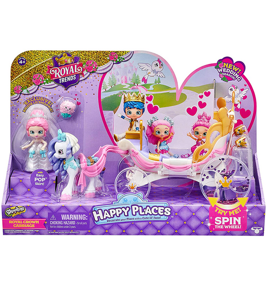 Shopkins Happy Places Royal Wedding Carriage with Pony and Petkins Inside