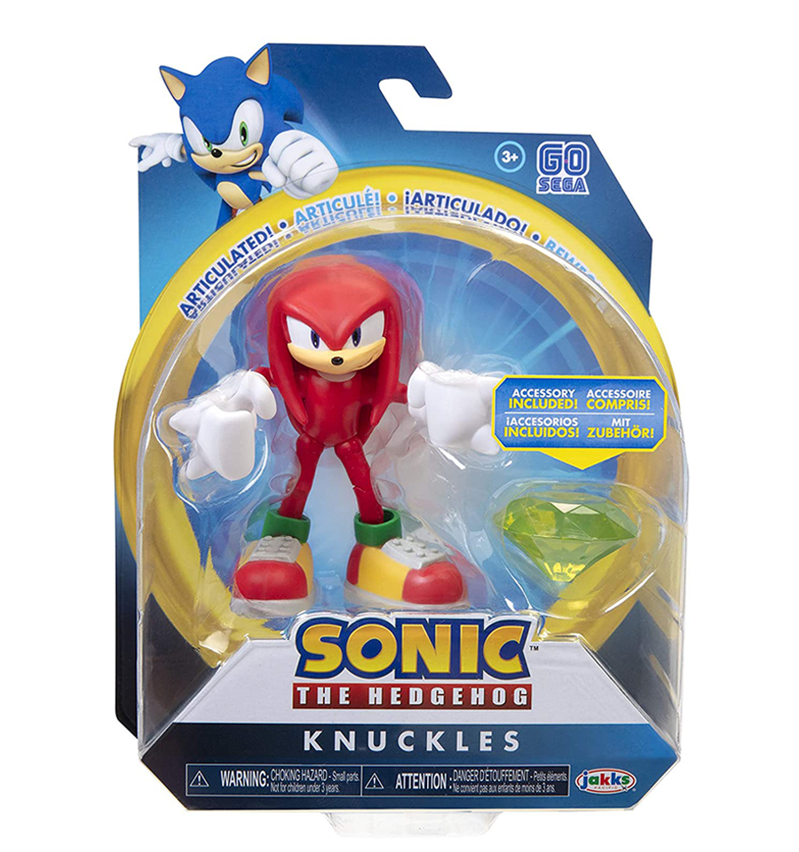 Sonic The Hedgehog 4" Modern Knuckles Action Figure with Green Chaos Emerald