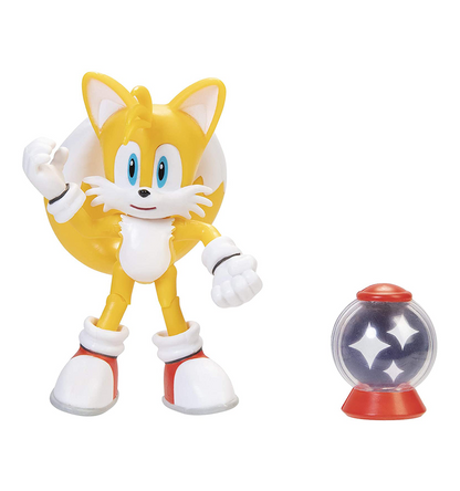 Sonic The Hedgehog 4" Tails Action Figure with Invincible Item Box Accessory