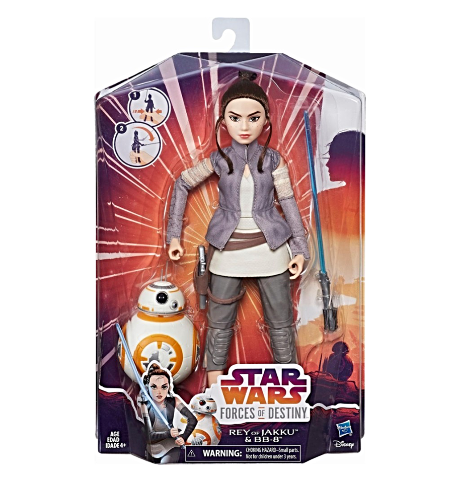 Set Avventura Star Wars Forces Of Destiny Rey Di Jakku E BB-8 | Figura 11" Altamente Posizionabile Con Capelli Radicati E Accessori, Spada Laser E Blaster