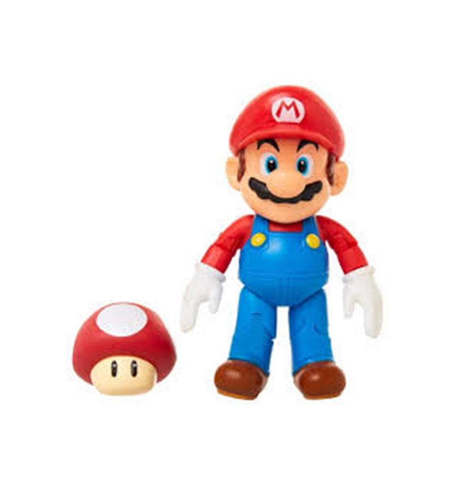 World of Nintendo  4" Mario Figure with Red Mushroom