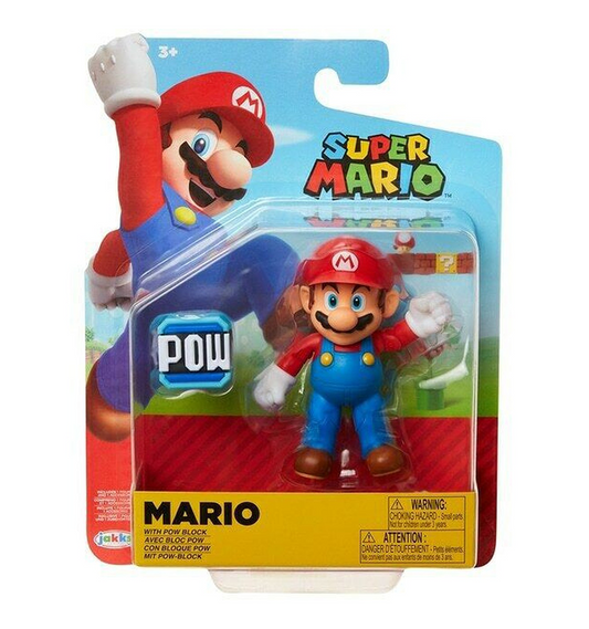 World of Nintendo 4" Mario Figure With POW Block