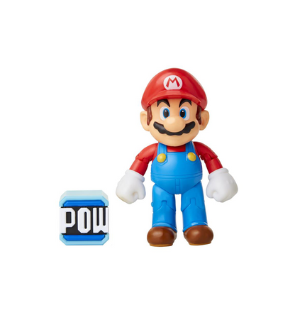 World of Nintendo 4" Mario Figure With POW Block