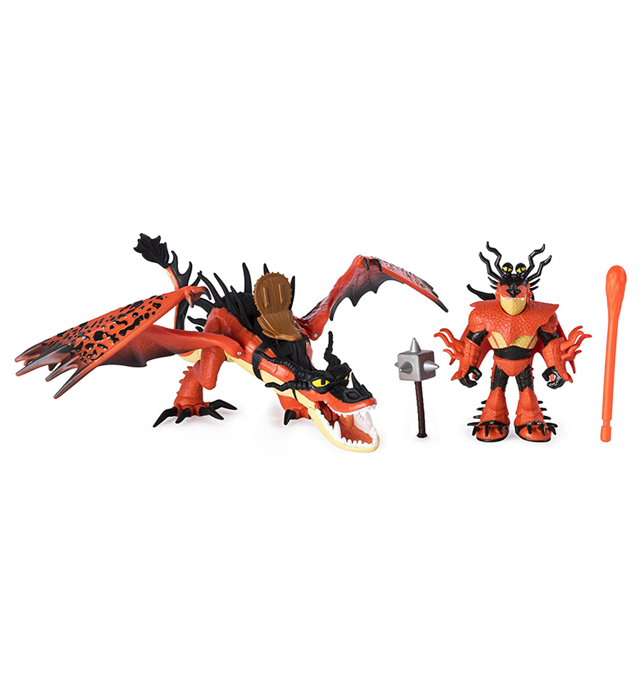 DreamWorks Dragons Hookfang and Snotlout Dragon with Armored Viking Figure