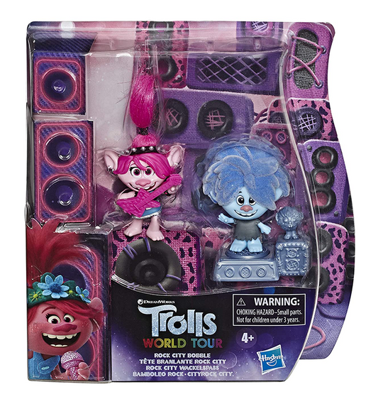 Trolls World Tour Rock City Bobble 2-Inch Figure 2-Pack
