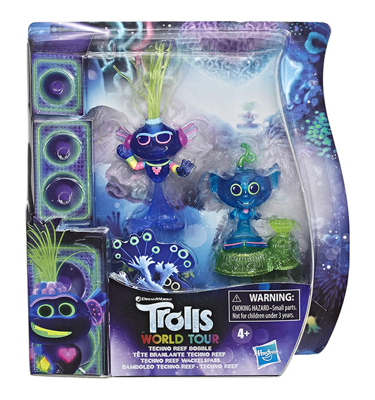 Trolls World Tour Techno Reef Bobble 2-Inch Figure 2-Pack