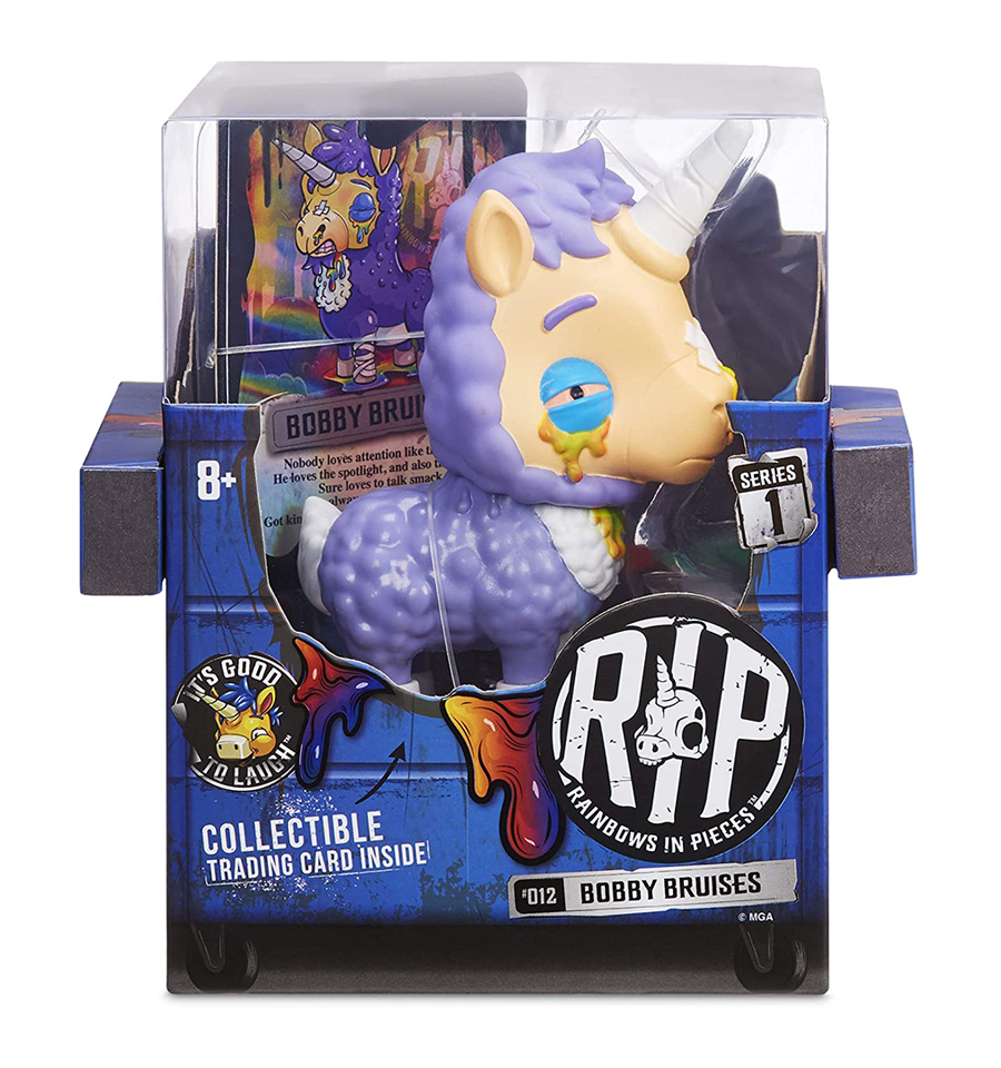 R.I.P. Rainbows in Pieces Gnarly, Messed Up Unicorn Character Bobby Bruises