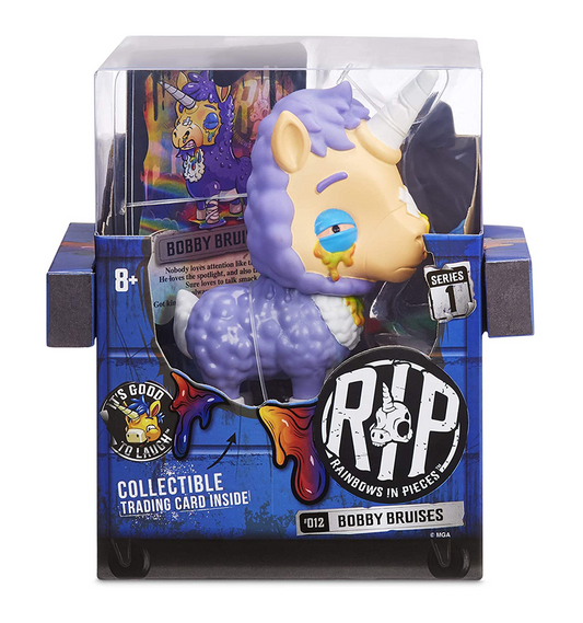 R.I.P. Rainbows in Pieces Gnarly, Messed Up Unicorn Character Bobby Bruises